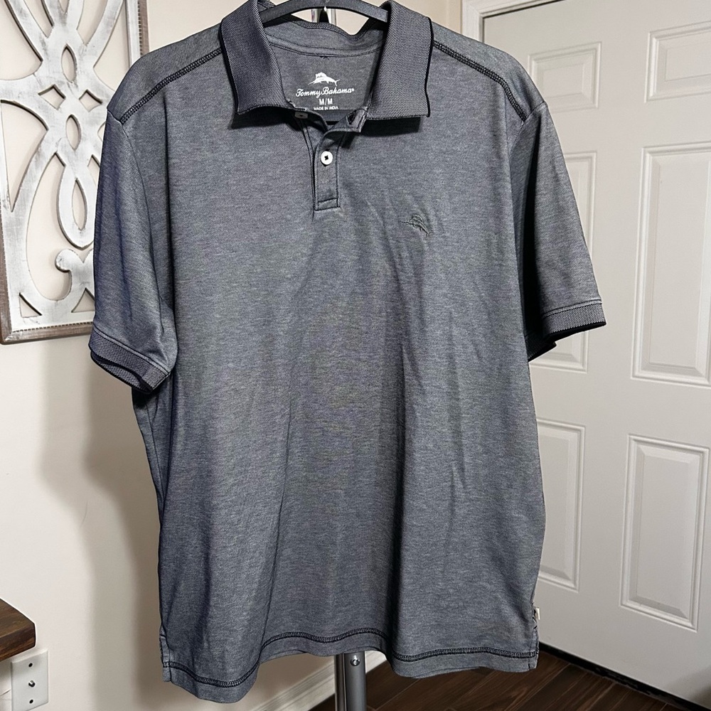 Tommy Bahama Men’s Polo Medium Gray Supima Cotton Short Sleeve Performance‎
